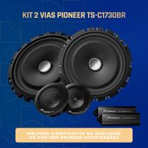 Kit 2 Vias Pioneer 6 Polegadas Modelo TS C1730BR 120W 4 Ohms Som Automotivo Alta Qualidade Falante mais Tweeter Auto Falantes para Carro