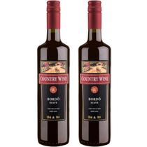 Kit 2 Vinho Aurora Country Wine Tinto Bordô Suave 750ml