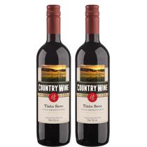 Kit 2 Vinho Country Wine Tinto Seco 750ml Vinicula Aurora