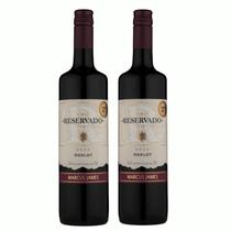 Kit 2 Vinho Tinto Merlot Marcus James 750ml Vinicula Aurora