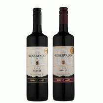Kit 2 Vinho Tinto Seco Merlot e Tannat Marcus James 750ml Serra Gaúcha