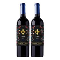 Kit 2 Vinhos Santa Villa Unico Merlot Tinto Chile 750ml