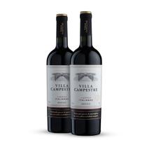 Kit 2 Vinhos Tinto Seco Castas Italianas Villa Campestre 750ml