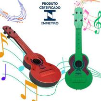 Kit 2 Violão de brinquedo Musical Infantil Plastico 4 Cordas Colorida Top violãozinho Brinquedo Violinha