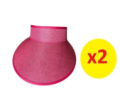 Kit 2 Viseiras Tiara Arco Rosa Aba 12Cm Com Elástico Praia