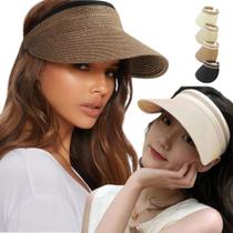 Kit 2 Viseiras Tiara Moda Praia Feminina Verão Esportiva Fitness PALHA Caminhada 1039