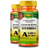Kit 2 Vitamina A Retinol Unilife 60 Cápsulas Kit 2 Vitamina A Retinol Unilife 60 Cápsulas