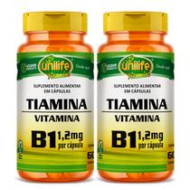 KIT 2 VITAMINA B1 TIAMINA - 60 Cápsulas 500mg UNILIFE KIT 2 VITAMINA B1 TIAMINA - 60 Cápsulas 500mg UNILIFE