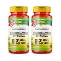 Kit 2 Vitamina B12 Cianocobalamina 60 Cápsulas Unilife