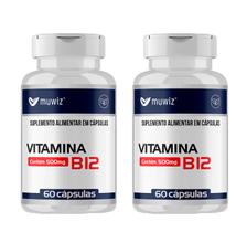 Kit 2 Vitamina B12 Metilcobalamina 500mg 60 Cápsulas - Muwiz