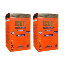 Kit 2 Vitamina B12 + Vit C 60 Comp Sabor Tangerina. Fortlife