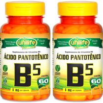 Kit 2 Vitamina B5 Ácido Pantotênico Unilife 60 cápsulas