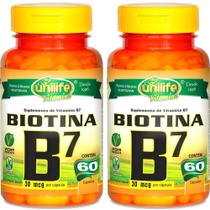 Kit 2 Vitamina B7 Biotina Unilife 60 cápsulas - Vegano