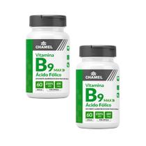 Kit 2 Vitamina B9 Ácido Fólico 600mcg 60 Cápsulas Chamel Kit 2 Vitamina B9 Ácido Fólico 600mcg 60 Cápsulas Chamel