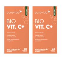 Kit 2 Vitamina C Lipossomal Puravida 1000mg e Óleo De Coco