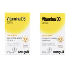 Kit 2 Vitamina D3 2.000 Ui 30 Cápsulas - Katigua Kit 2 Vitamina D3 2.000 Ui 30 Cápsulas - Katigua
