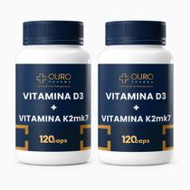 Kit 2 Vitamina D3 2000 UI com K2 MK7 100mcg 240 Cápsulas Suplemento Kit 2 Vitamina D3 2000 UI com K2 MK7 100mcg 240 Cápsulas Suplemento