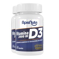 Kit 2 Vitamina D3 2000Ui Apisnutri 60 Cápsulas
