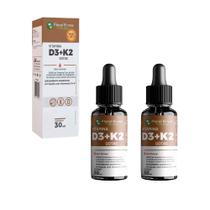 Kit 2 Vitamina D3 2000ui + K2 Liquida 2x30ml Floral Ervas do Brasil