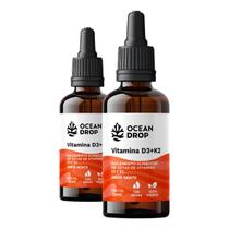 Kit 2 Vitamina D3 + K2 Em Gotas Ocean Drop 30Ml Sabor Menta