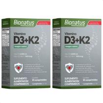 Kit 2 - Vitamina D3+k2 MK-7 30 Comprimidos Supleme. Bionatus Kit 2 - Vitamina D3+k2 MK-7 30 Comprimidos Supleme. Bionatus
