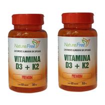 KIT 2 Vitamina D3+K2 Premium 60 Cápsulas 350mg