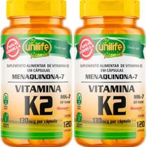 Kit 2 Vitamina K2 135mcg 240 Cap Mk7 Menaquinona Concentrada