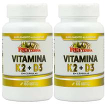 Kit 2 Vitamina K2 65mcg + D3 200ui 120 Cápsulas
