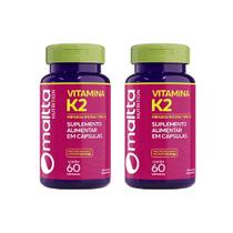 Kit 2 Vitamina K2 Menaquinona 7 MK7 2x60 cps Suplemento Maltta