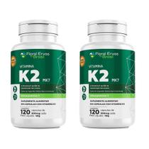 Kit 2 Vitamina K2 Mk-7 2x120 Cápsulas 500mg Menaquinona 7 Floral Ervas