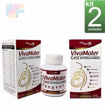 kit 2 Vitamina para Gestantes Viva Mater Gest 60 caps Completa para toda gestação com Ácido Fólico, Biotina e Ferro - VIVA BEM