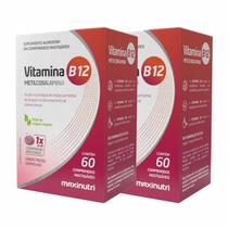 Kit 2 Vitaminas B-12 Metilcobalamina 60 Comp Mast Maxinutri Frutas Vermelhas