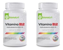 Kit 2 Vitaminas B12 Metilcobalamina 60 Cápsulas 500mg Kit 2 Vitaminas B12 Metilcobalamina 60 Cápsulas 500mg