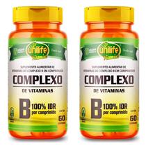 Kit 2 vitaminas do complexo b 60 comp de 500 mg unilife