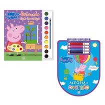 Kit 2 vol peppa pig: brincando com as cores + alegria e diversão - Kit de Livros