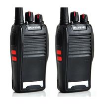 Kit 2 Walkie Talkie Bf-777s Radio Comunicador Fone Baofeng Cor Preto