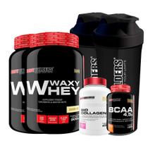 Kit 2 Waxy Whey 900G Bau+ Colágeno + Bcaa 100G+ 2X Coquete