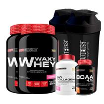 Kit 2 Waxy Whey 900G Mor + Colágeno + Bcaa 100G + 2 Coquet