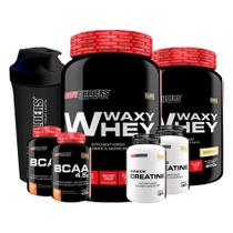 Kit 2 Waxy Whey Baunilha 2 Bcaa 100G 2 Creatina Coqueteleira