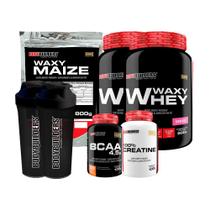 Kit 2 Waxy Whey Mor Waxy Maize Creatina Bcaa 2 Coqueteleira