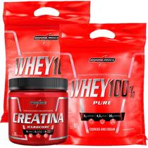 Kit 2 Whey 100% Pure 907g Refil Cookies + 1 Creatina Hardcore Reload 300g - IntegralMédica