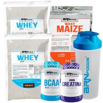 Kit 2 Whey Fit Foods 500G+ Premium Creatina 100G - Brn Foods