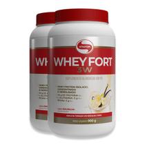 Kit 2 Whey Fort 3W Vitafor 900g Baunilha Kit 2 Whey Fort 3W Vitafor 900g Baunilha