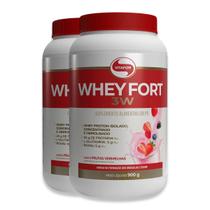Kit 2 Whey Fort 3W Vitafor Frutas Vermelhas 900g Kit 2 Whey Fort 3W Vitafor Frutas Vermelhas 900g