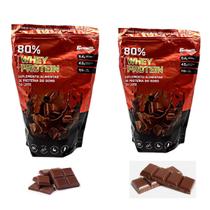 Kit 2 Whey Growth Proteína Concentrada Sabor Chocolate 1kg - BRN FITNESS