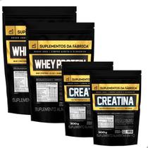 Kit 2 Whey ISO Blend 2Kg + 2 Creatina 300g Suplemento da Fabrica