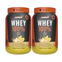 Kit 2 Whey Protein 100% Pessego Com Manga 21g de Proteína 900g New Millen Kit 2 Whey Protein 100% Pessego Com Manga 21g de Proteína 900g New Millen
