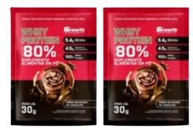 Kit 2 Whey Protein 80% 30g Growth Chocolate Milk Shake