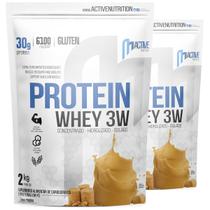 Kit 2 Whey Protein Concentrado Isolado Hidrolisado 3w 2kg Active - Vários Sabores - Massifik Nutrition