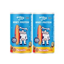 Kit 2 whey protein concentrado pote paçoquita 20g proteina 450g +mu
